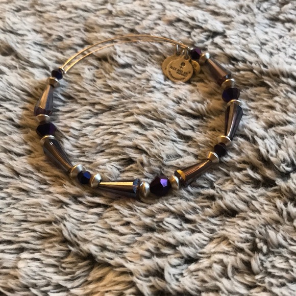 Alex and Ani Purple Beaded Bangle - Picture 1 of 3